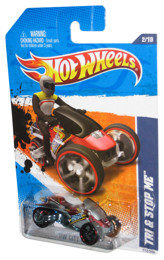 Hot Wheels HW City Works '11 2/10 (2010) Red Tri & Stop Me Toy Car 172/244