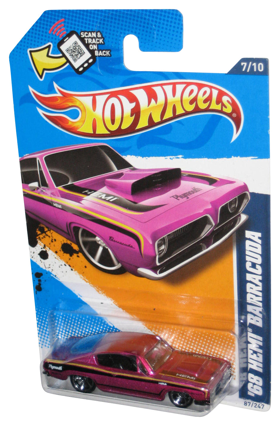 Hot Wheels Muscle Mania Mopar '12 Purple '68 Hemi Barracuda Toy Car 87/247