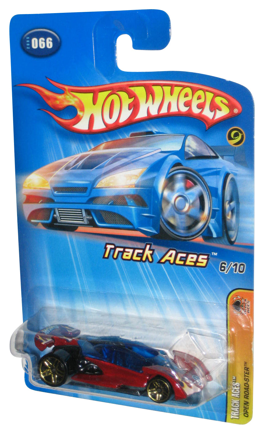 Hot Wheels Track Aces 6/10 (2005) Red Open Road-Ster Toy Car #066