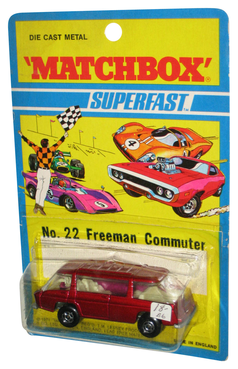 Matchbox Superfast Lesney (1971) Red Freeman Commuter Toy Car No. 22