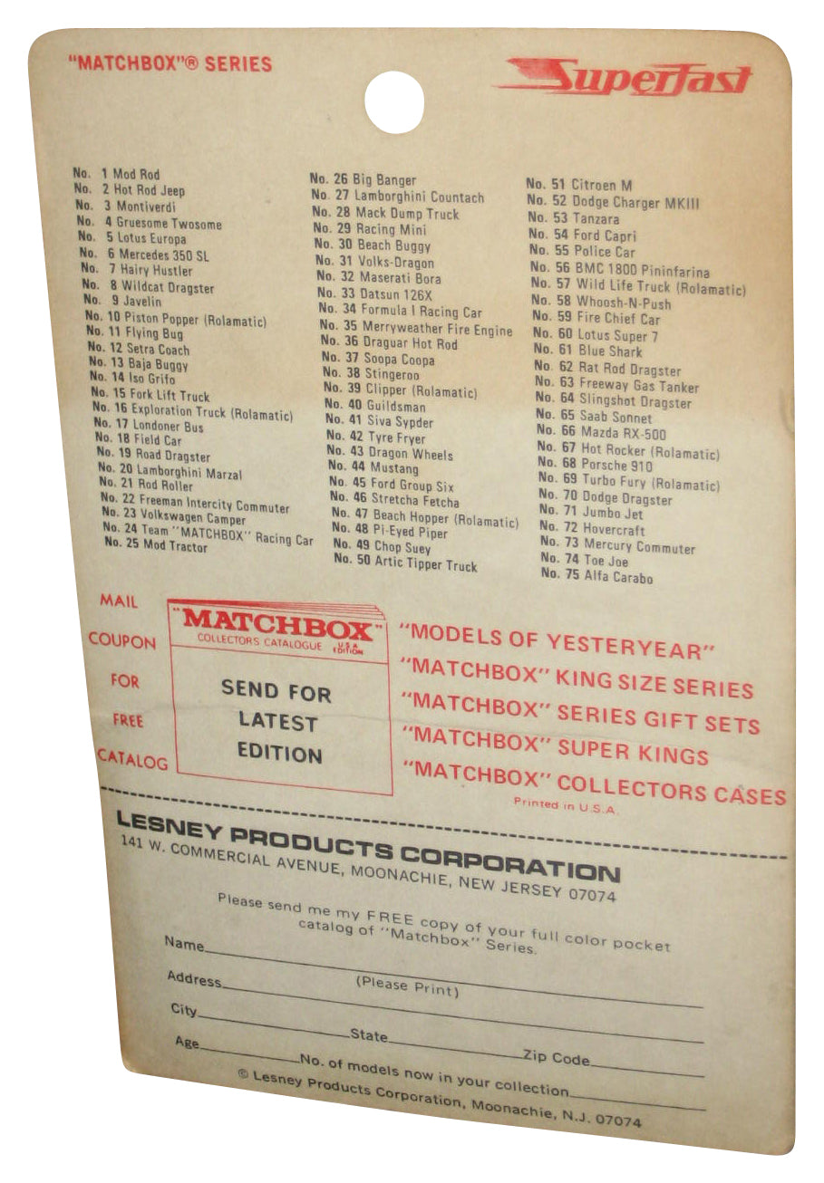 Matchbox Superfast Lesney (1971) Red Freeman Commuter Toy Car No. 22