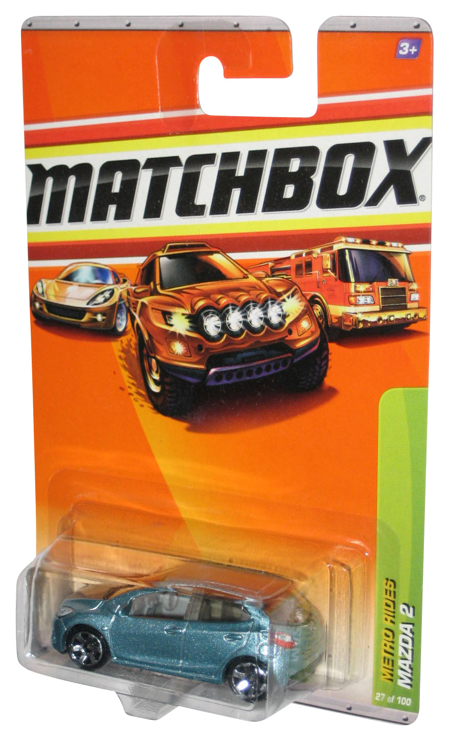 Matchbox Metro Rides (2010) Metallic Blue Mazda 2 Toy Car 27/100