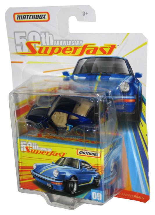 Matchbox 50th Superfast Blue '80 Porsche 911 Turbo (2019) Mattel Blue Toy Car - (Small Dent)