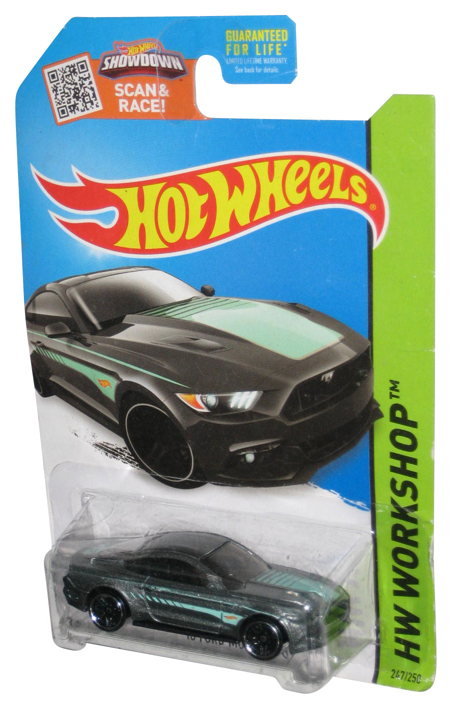 Hot Wheels HW Workshop (2013) Gray '15 Ford Mustang GT Toy Car 247/250 - (Card Wear)