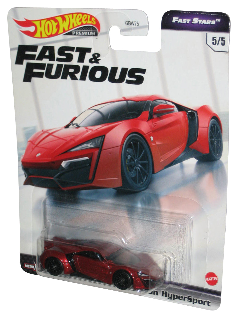 Hot Wheels Fast & Furious Stars (2020) Red W Motors Lykan Hypersport Toy Car 5/5