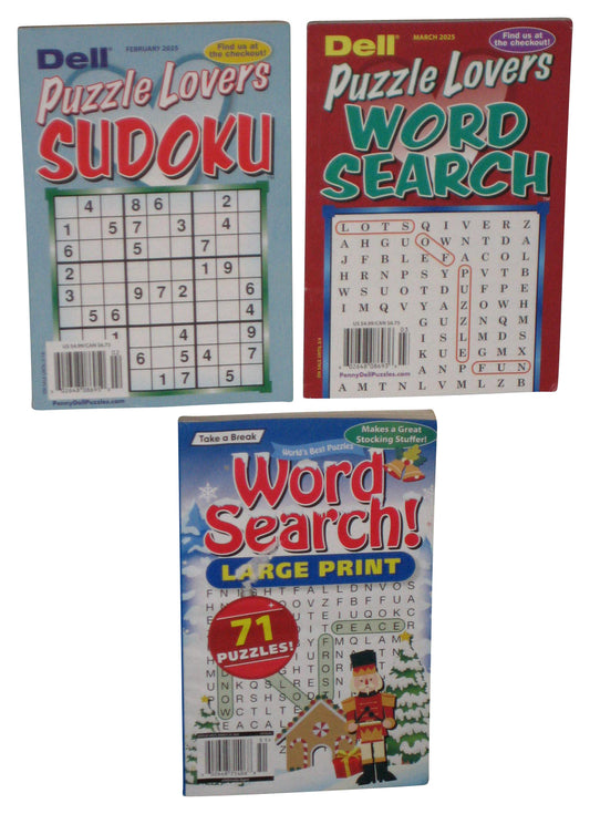 Lot of 3 Dell Take A Break Puzzle Lovers Sudoku Word Search Books