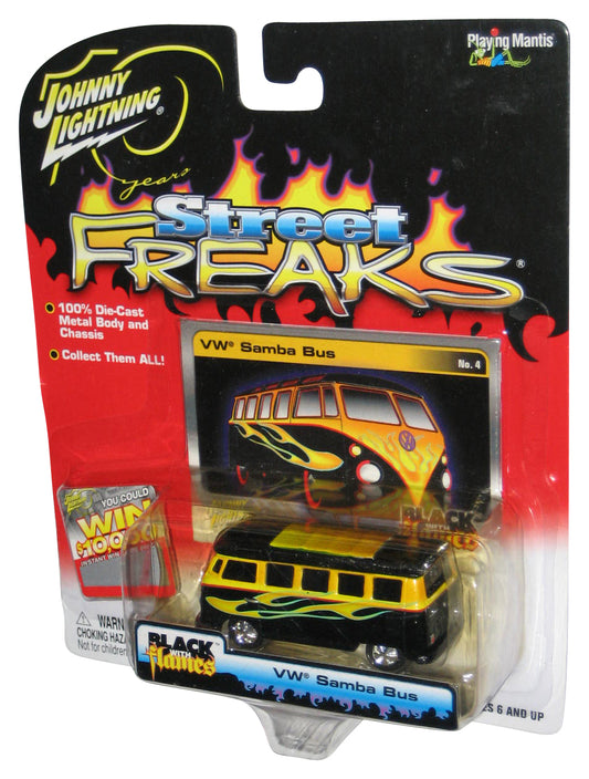 Johnny Lightning Street Freaks (2004) Black & Yellow VW Samba Bus Toy No. 4