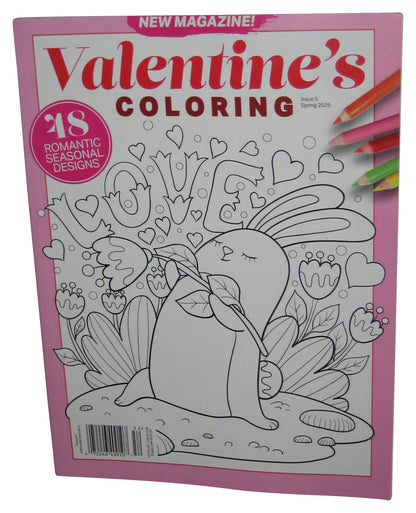 Valentine's Day Coloring (2025) Magazine Paperback Book - (48 Romantic Seasonal Designs)
