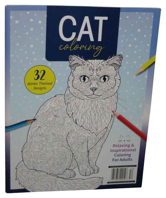 Cat Coloring (2025) Magazine Paperback Book - (32 Winter Themed Designs)