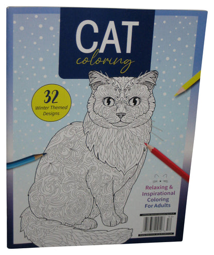Cat Coloring (2025) Magazine Paperback Book - (32 Winter Themed Designs)