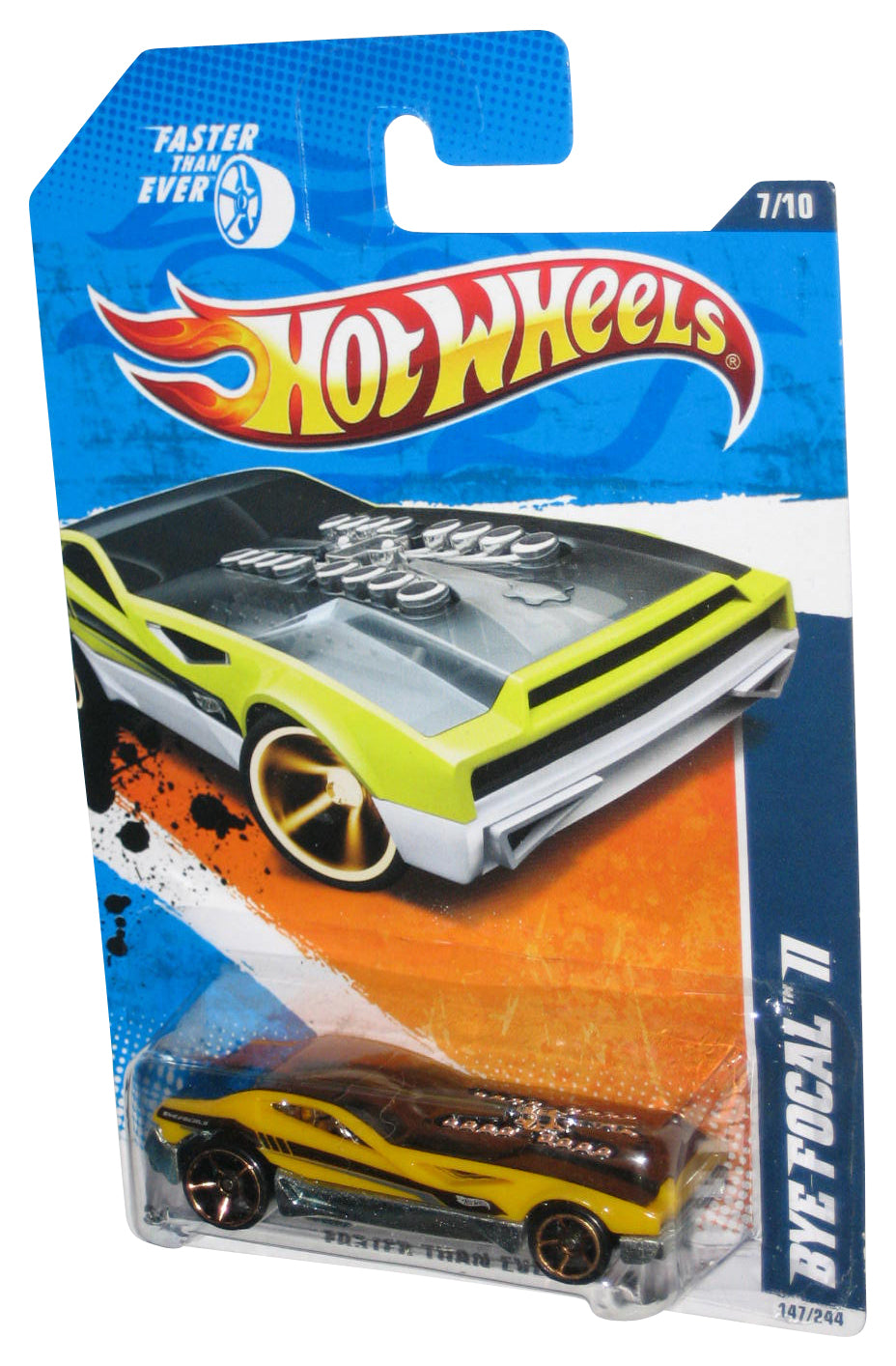 Hot Wheels Faster Than Ever 7/10 '11 Yellow Bye Focal II Toy Car 147/244