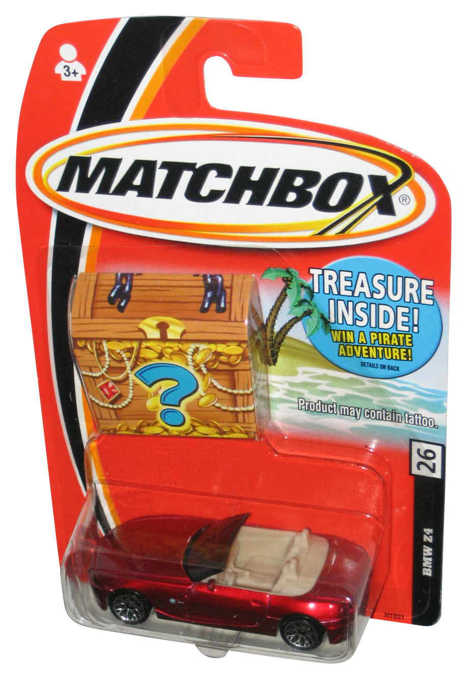 Matchbox BMW Z4 Red Toy Car #26 w/ Treasure Chest