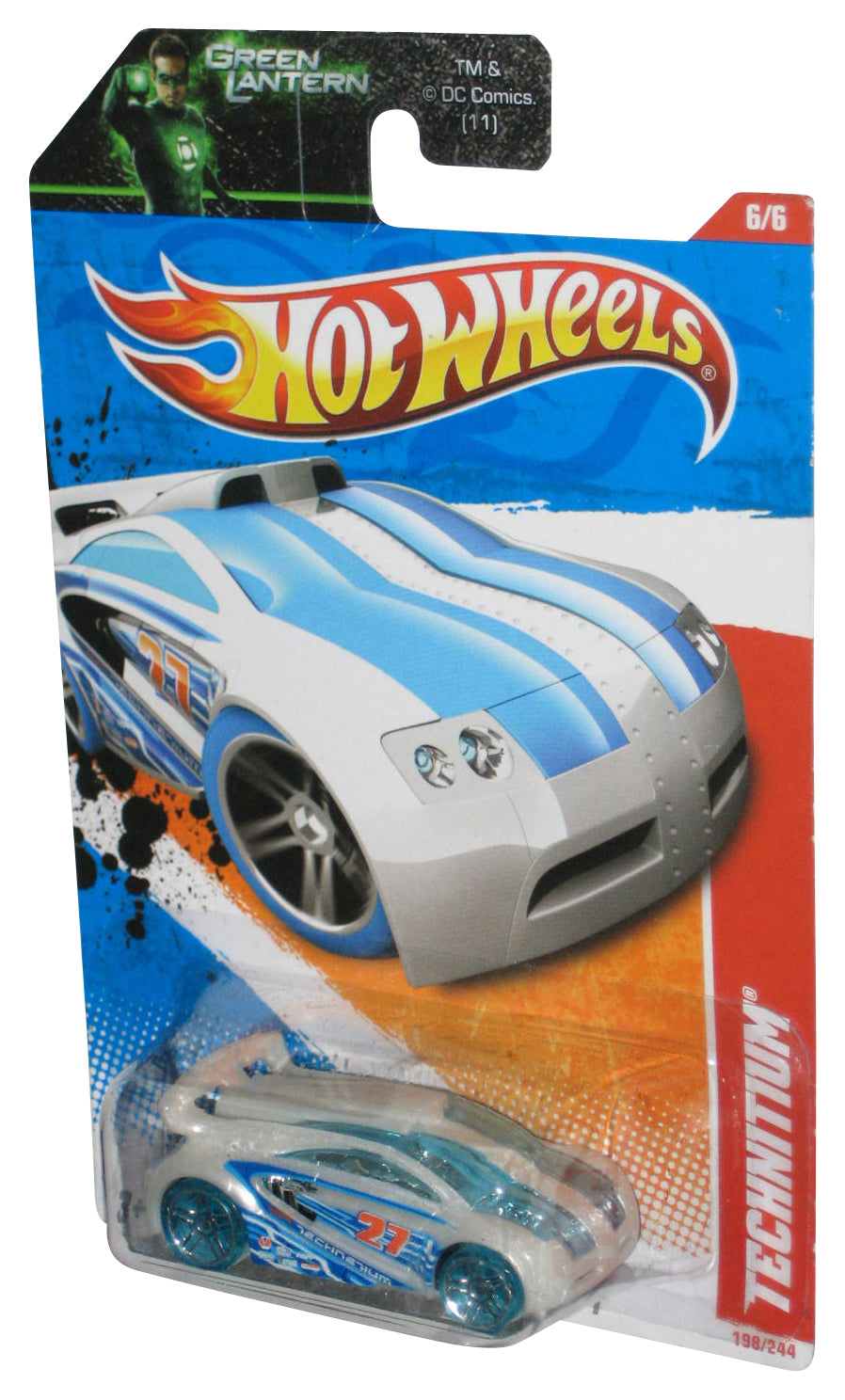 Hot Wheels Thrill Racers Ice '11 6/6 (2010) Technitium Toy Car - (Green Lantern Card)
