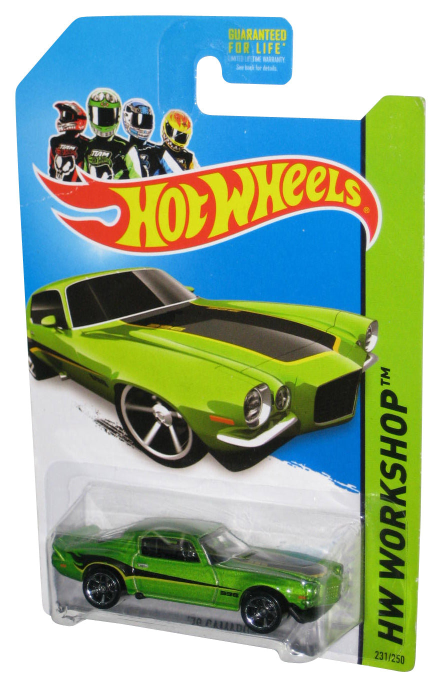 Hot Wheels HW Workshop (2013) Green '70 Camaro Toy Car 231/250 - (Creased Card)