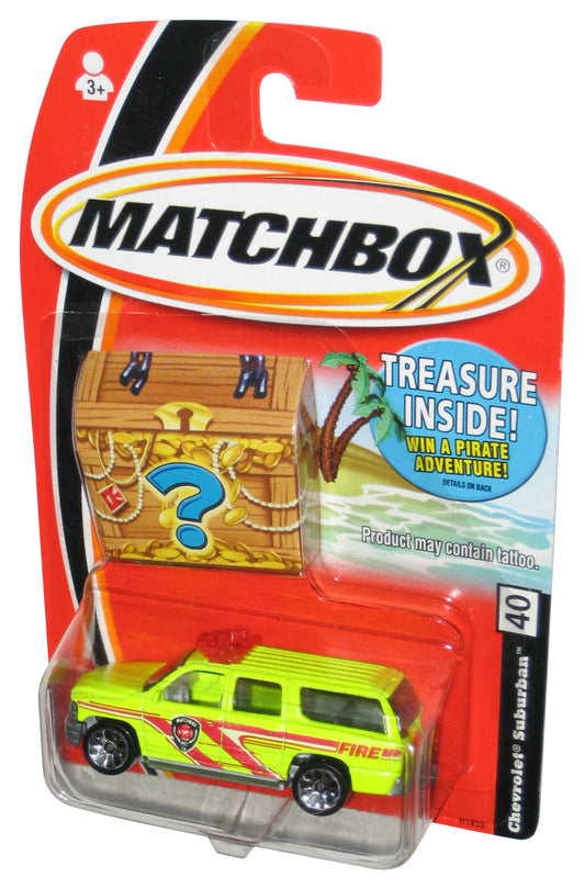 Matchbox Chevrolet Suburban (2004) Yellow Toy Car #40 w/ Treasure Chest