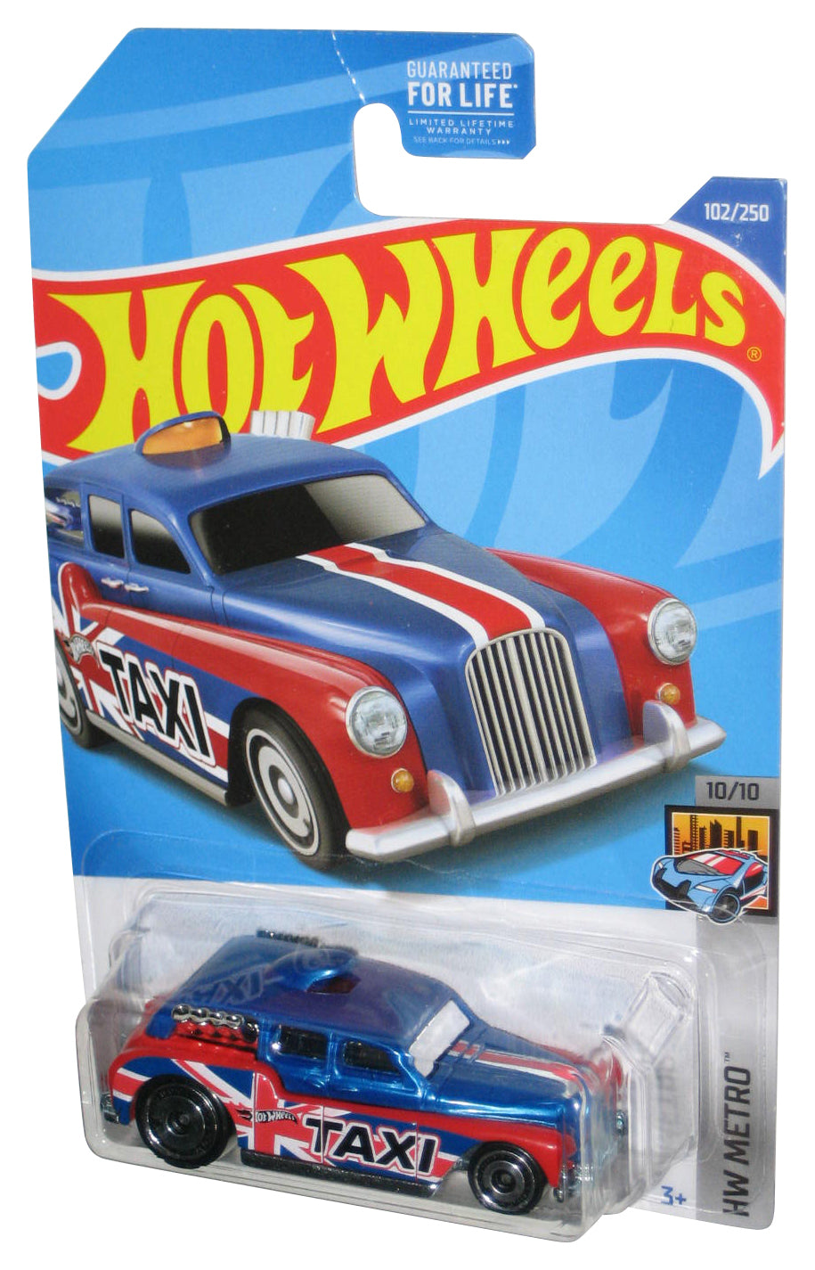 Hot Wheels HW Metro 10/10 (2021) Blue & Red Taxi Cockney Cab II Toy Car 102/250