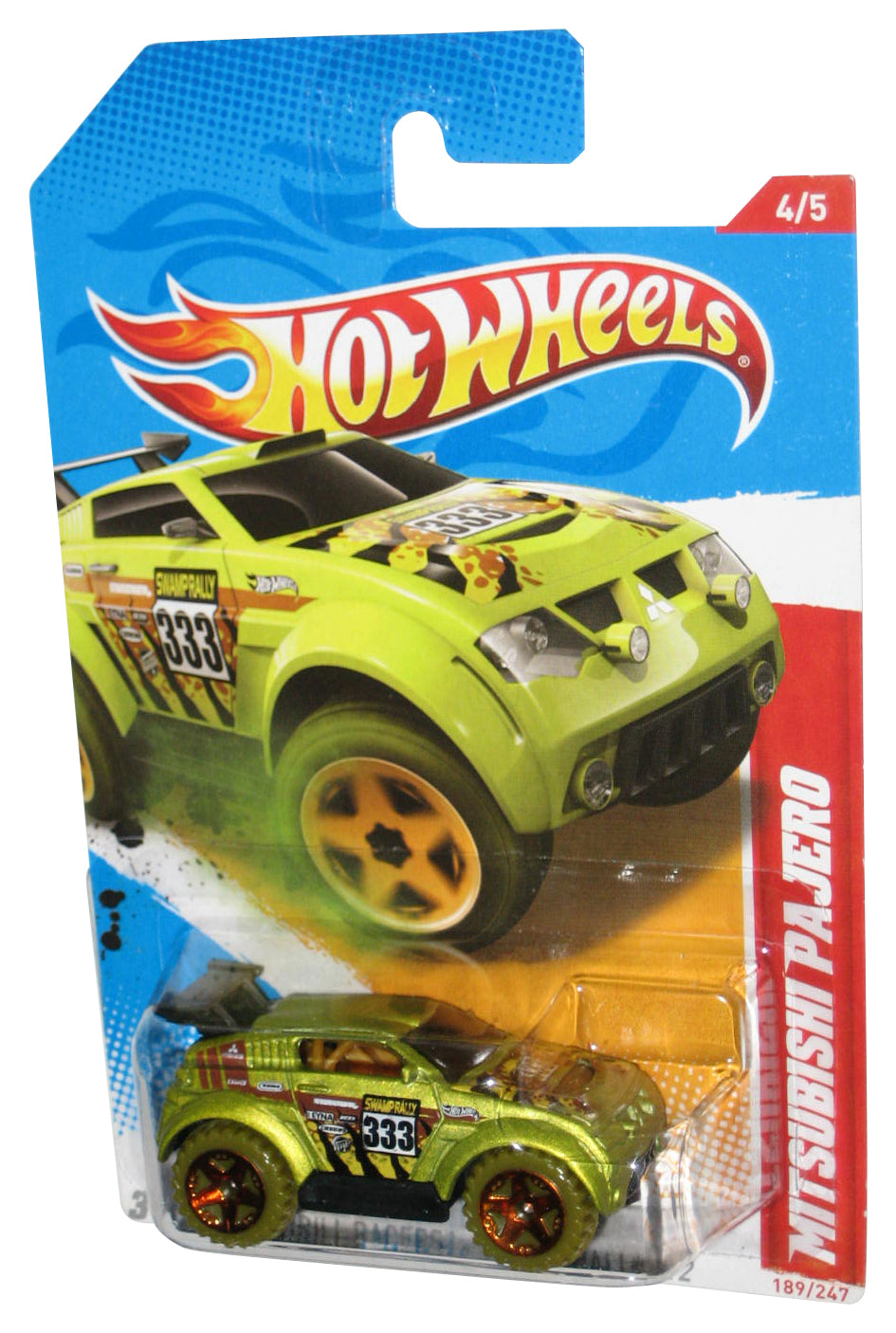 Hot Wheels Thrill Racers Swamp Rally '12 4/5 Green Mitsubishi Pajero Toy Car 189/247