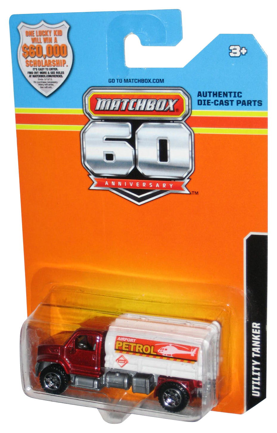 Matchbox 60th Airport Petrol (2012) White & Red Utility Tanker Toy