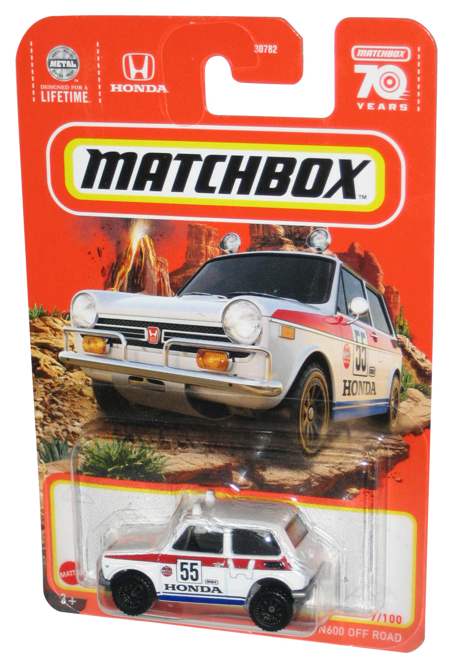 Hot Wheels 1970 Honda N600 Off Road (2023) White Toy Car 7/100