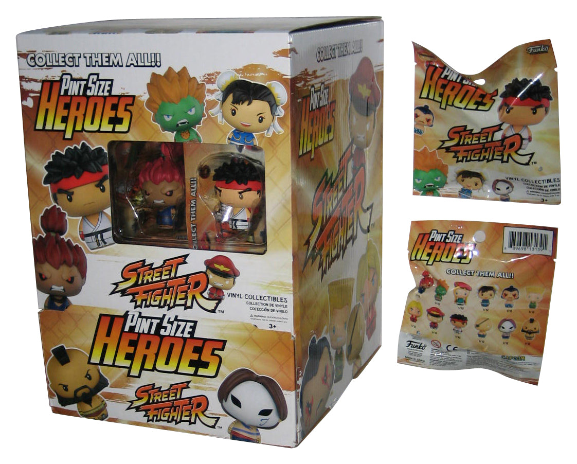 Street Fighter Pint Size Heroes Funko Vinyl Collectible Mini Figure Box - (24 Packs + Display Box & 2 Bonus Figures)