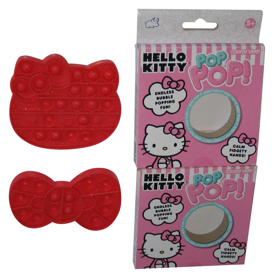 Hello Kitty Pop! Squish 'Ums Bubble Popping Red Face & Bow Fidget Toy Lot