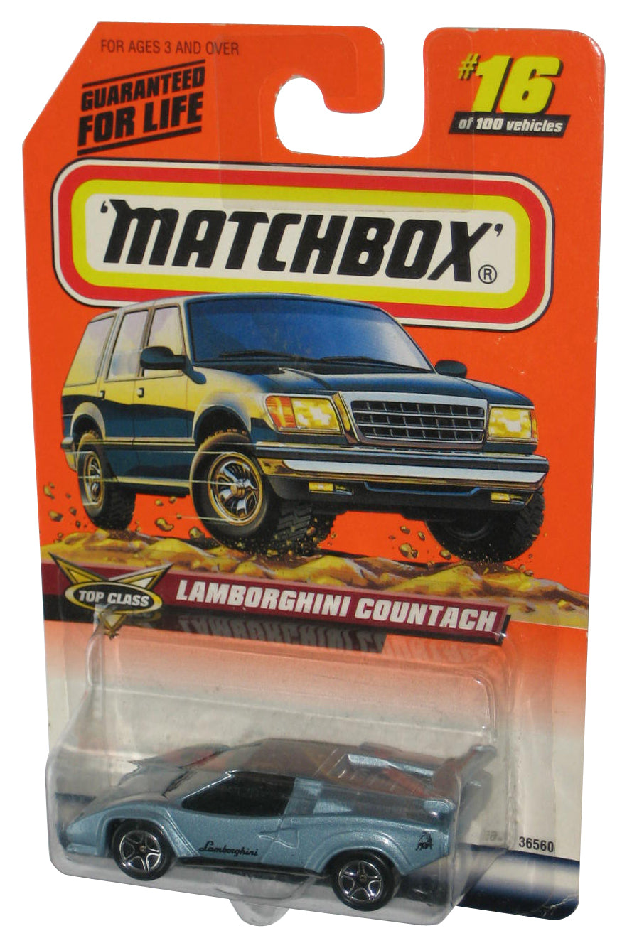 Matchbox Top Class (1998) Lamborghini Countach Blue Toy Car #16/100