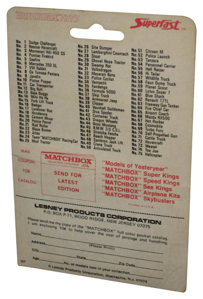 Matchbox Superfast (1976) Lesney Yellow Mercedes 350 SL Vintage Toy Car No. 6 - (Damaged Packaging)