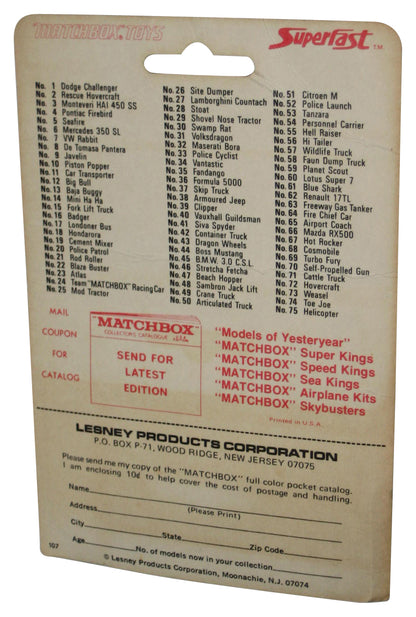 Matchbox Superfast (1976) Lesney Yellow Sambron Jack Lift Construction Vintage Toy No. 48 - (Damaged Packaging)