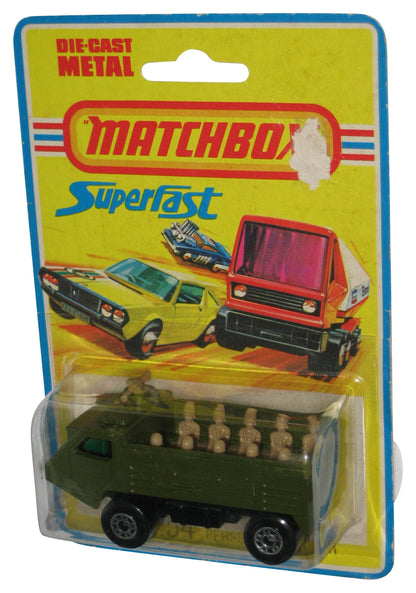 Matchbox Superfast Lesney (1976) Personnel Carrier Green Military Vintage Toy No. 54 - (Damaged Card)