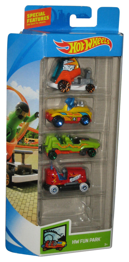 Hot Wheels HW Fun Park (2019) Mattel Amusement Car Toy 4-Pack Box Set - (Missing 1 Car)