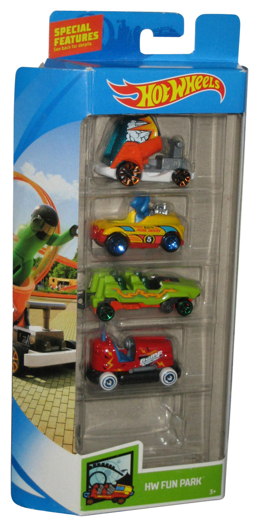 Hot Wheels HW Fun Park (2019) Mattel Amusement Car Toy 4-Pack Box Set - (Missing 1 Car)