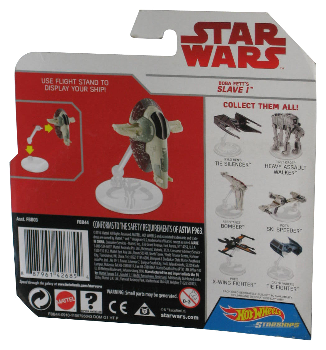Star Wars Hot Wheels (2016) Boba Fett's Slave 1 Die-Cast Starship Vehicle Toy - (Plastic Partial Loose From Card)