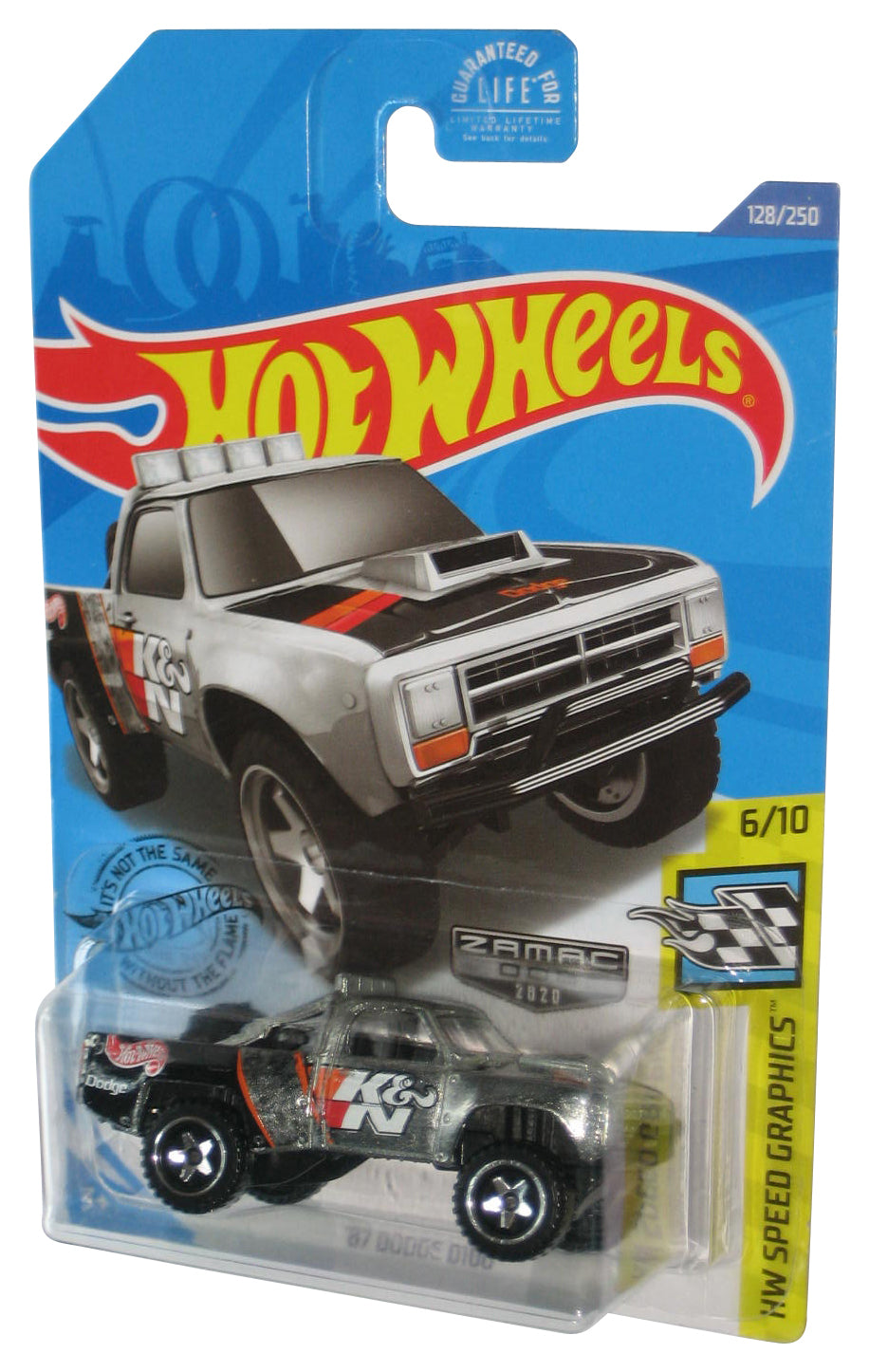 Hot Wheels HW Speed Graphics 6/10 (2020) Zamac 008 Silver '87 Dodge D100 Toy Car 128/250