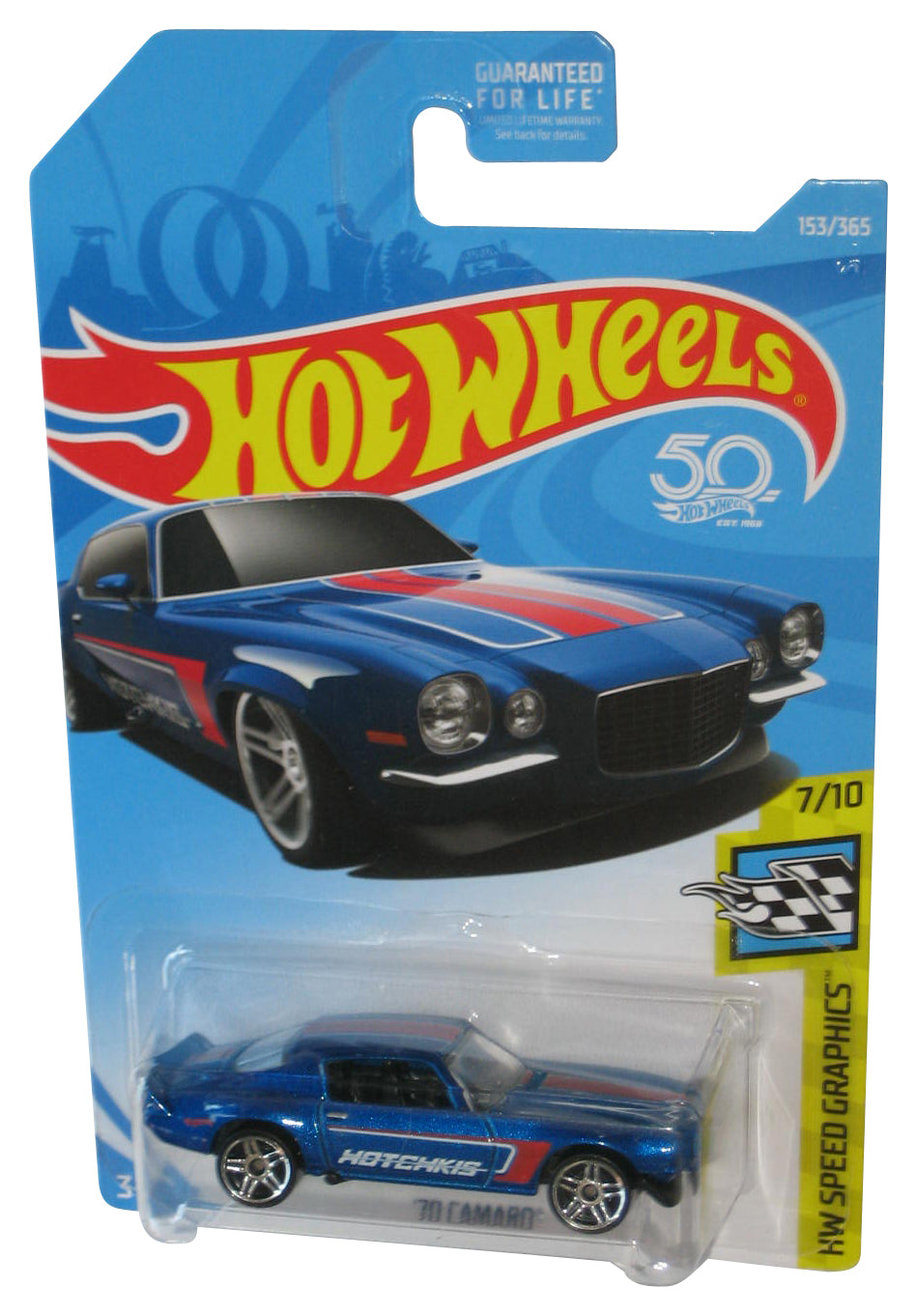 Hot Wheels HW Speed Graphics 7/10 (2018) Blue '70 Camaro Toy Car 153/365