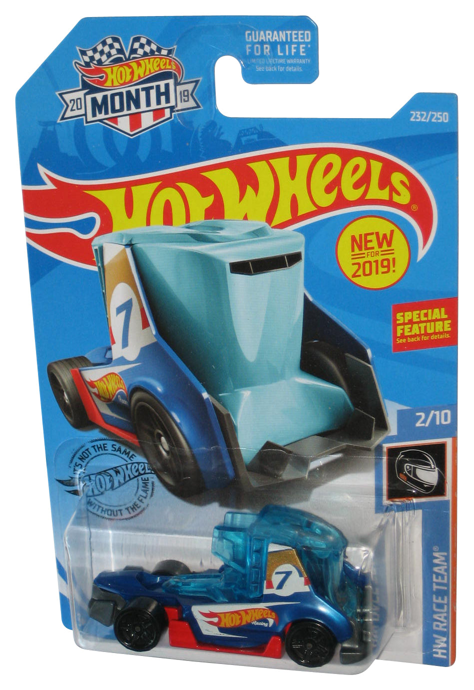 Hot Wheels HW Race Team 2/10 (2019) Blue Haul-O-Gram Toy Car 232/250 - (Month Card)