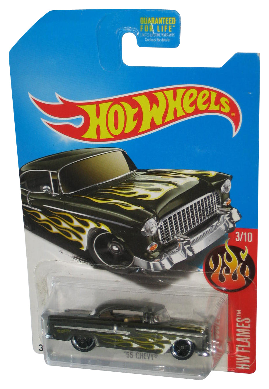 Hot Wheels HW Flames (2015) Black '55 Chevy Car 3/10