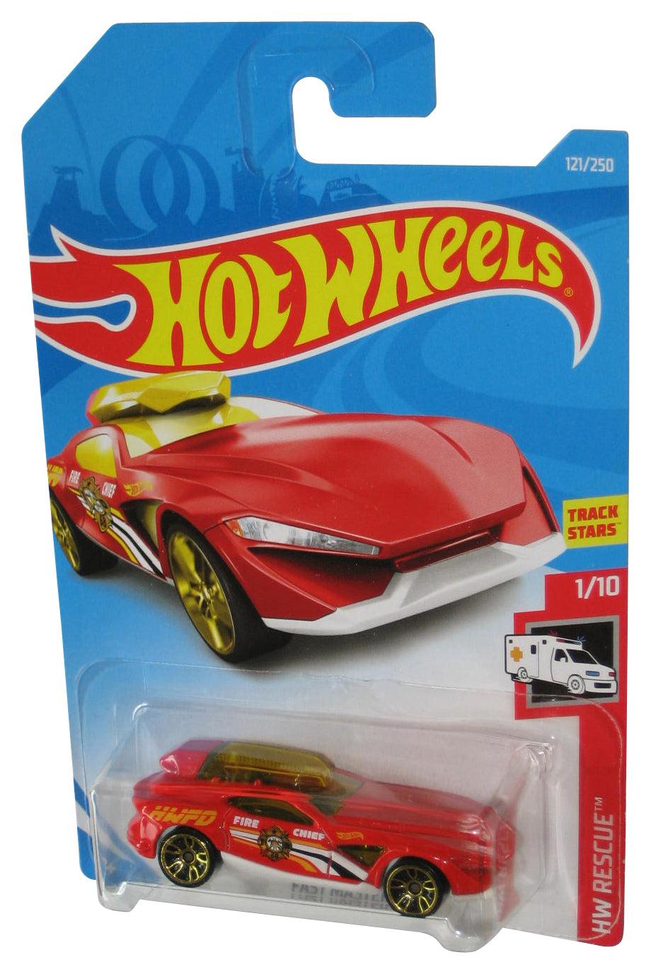 Hot Wheels HW Rescue 1/10 (2018) Red Fast Master Toy Car 121/250
