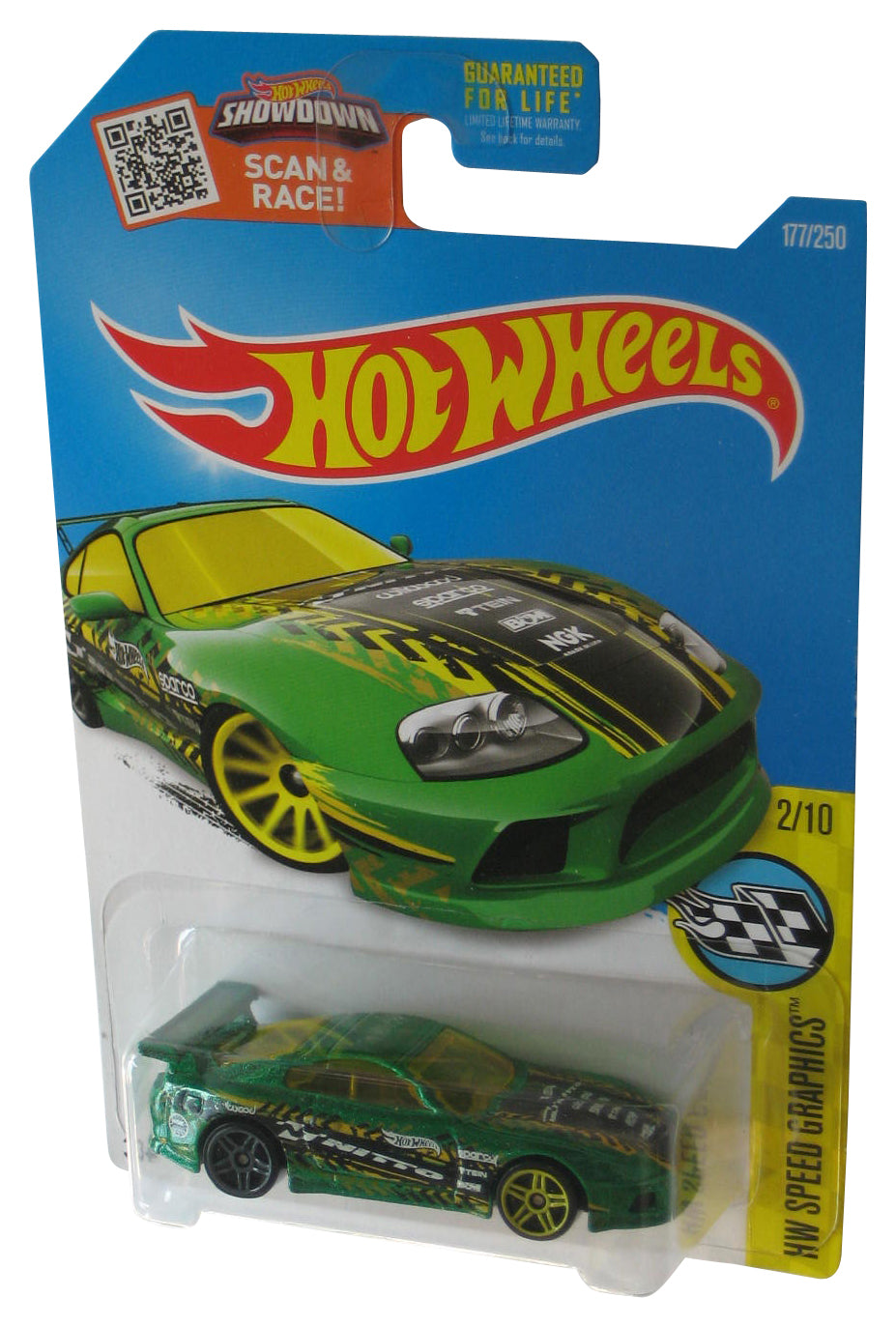 Hot Wheels HW Speed Graphics 2/10 (2015) Green Toyota Supra Toy Car 177/250