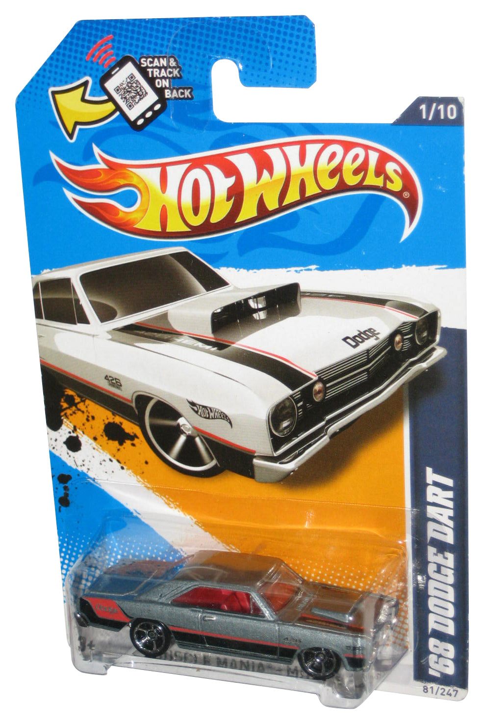 Hot Wheels Muscle Mania Mopar '12 (2011) White '68 Dodge Dart Toy Car 81/247