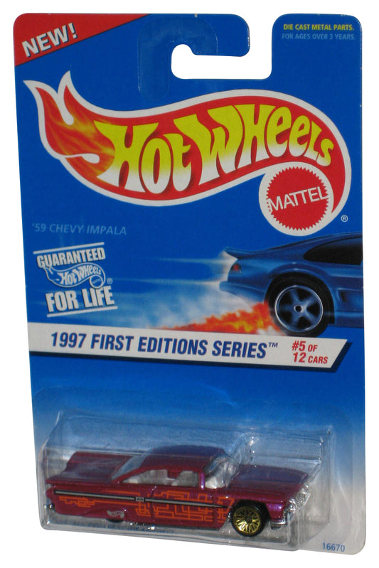 Hot Wheels 1997 First Editions 5/12 Magenta '59 Chevy Impala Toy Car #517