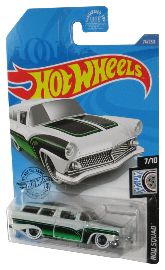 Hot Wheels Rod Squad 7/10 (2017) White Black & Green 8 Crate Toy Car 74/250