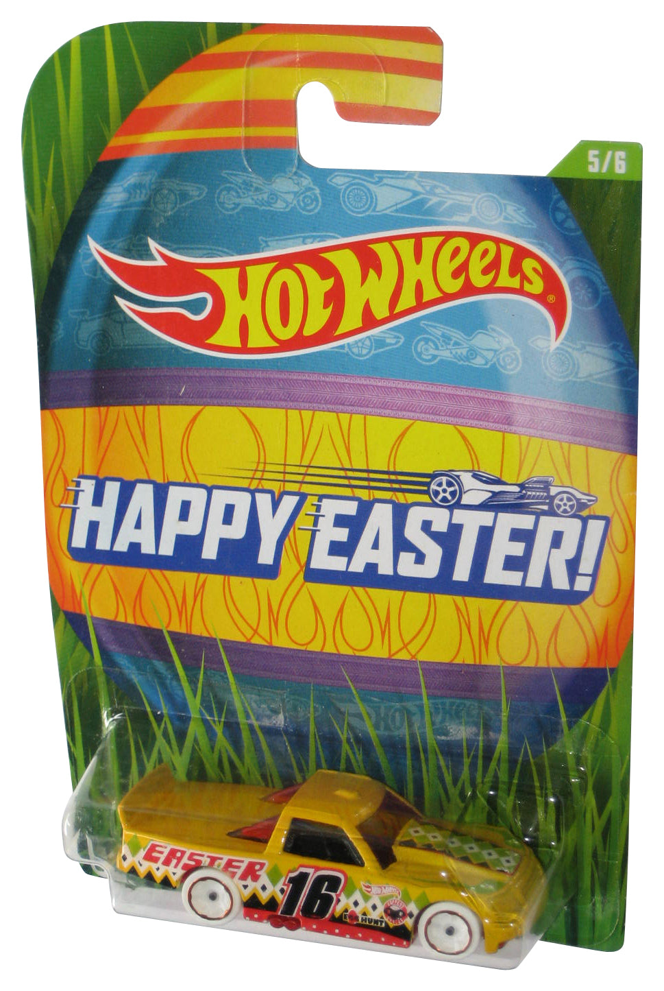 Hot Wheels Happy Easter (2015) Yellow Circle Trucker Toy Car 5/6