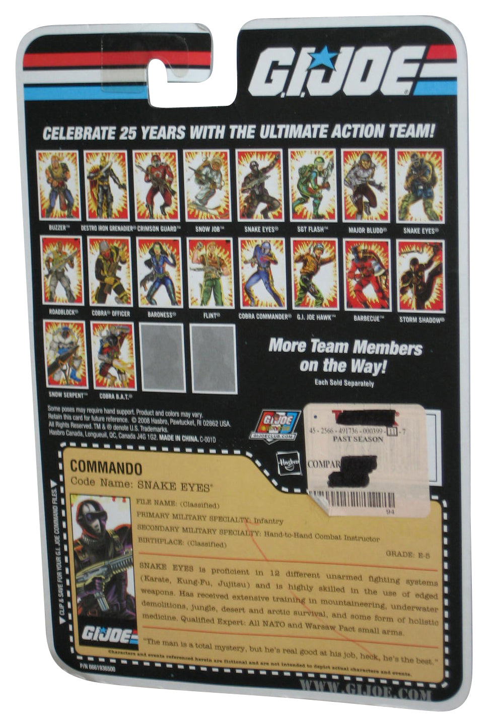 GI Joe Comic Series Snake Eyes Commando (2008) Hasbro 3.75 Inch Figure