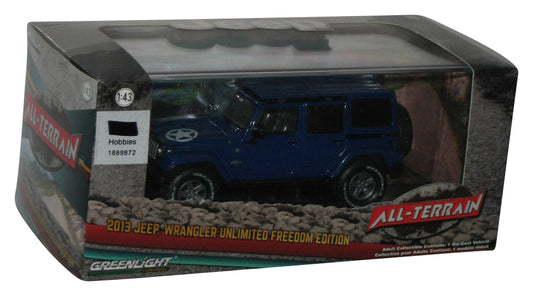 All-Terrain 2013 Jeep Wrangler Unlimited Freedom Edition (2020) Greenlight 1:43 Blue Toy Vehicle