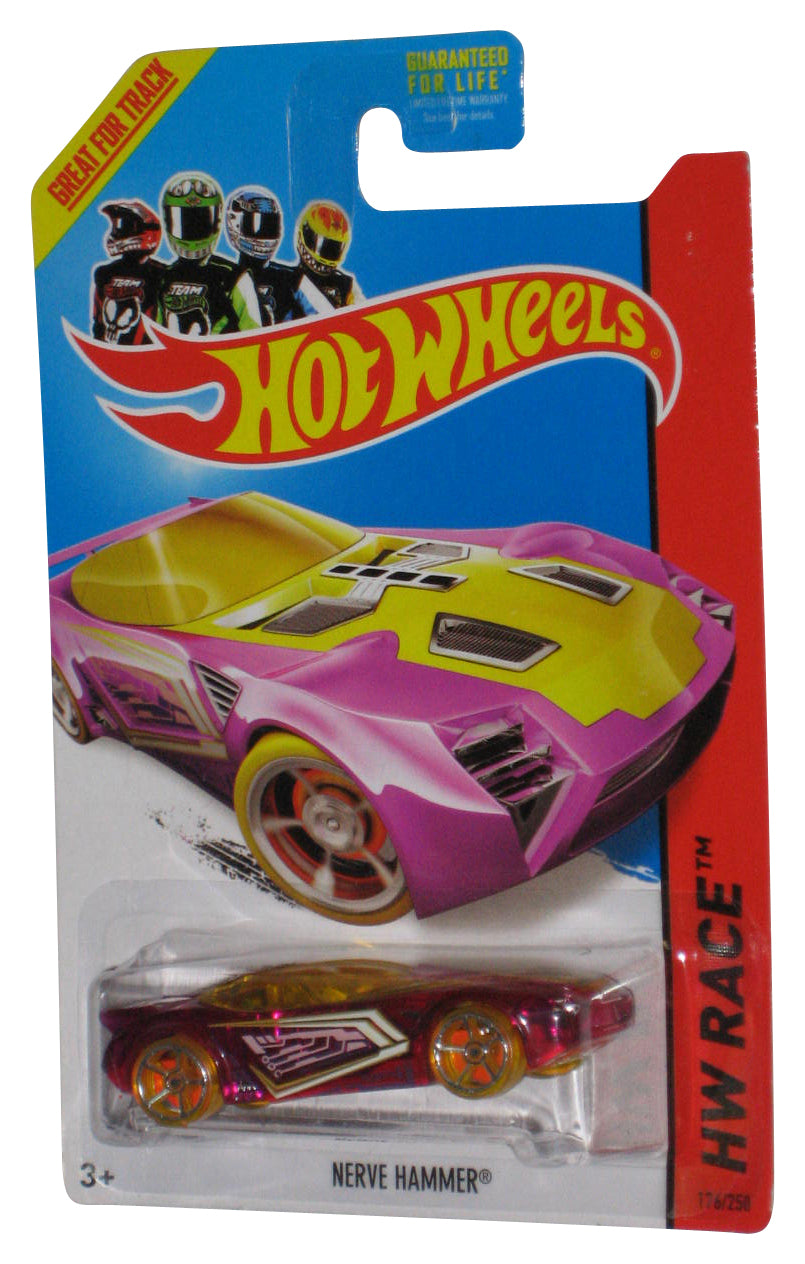 Hot Wheels HW Race (2013) Pink Nerve Hammer Toy Car 176/250 - (Plastic Small Dent)