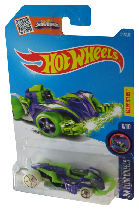 Hot Wheels HW Glow 6/10 (2015) Purple & Green Wattzup Toy Car 51/250