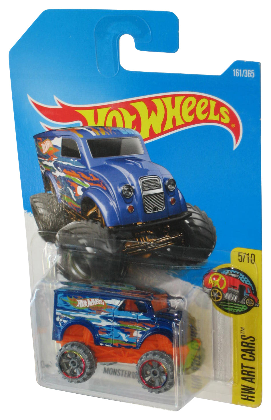 Hot Wheels HW Art 5/10 (2015) Blue Monster Dairy Delivery Toy Truck 161/365