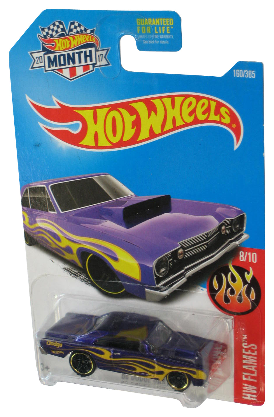 Hot Wheels HW Flames 8/10 (2015) Purple '68 Dodge Dart Toy Car 160/365 - (Month Card)