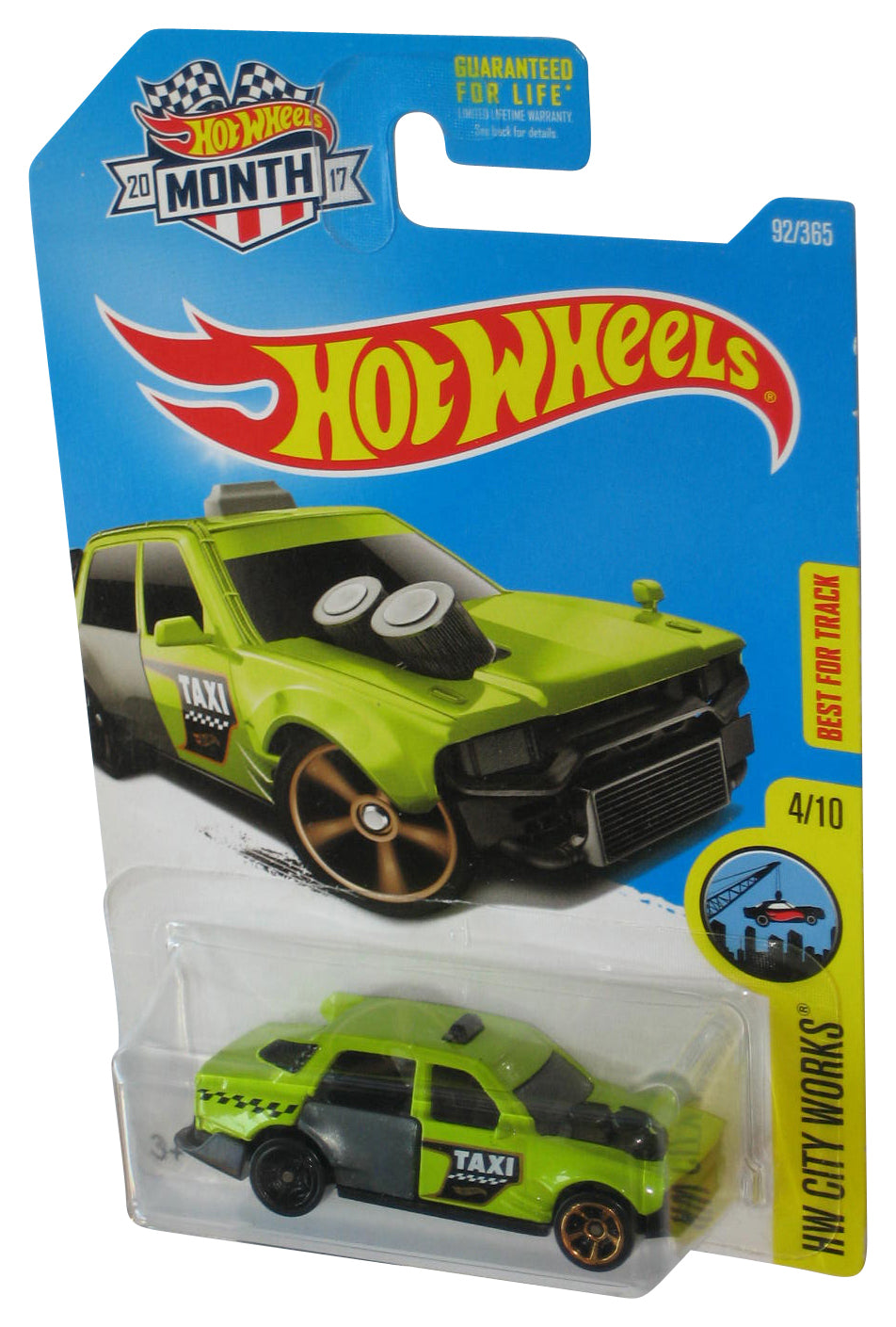 Hot Wheels HW City Works 4/10 (2015) Green Time Attaxi Toy Car 92/365 - (Month Card)