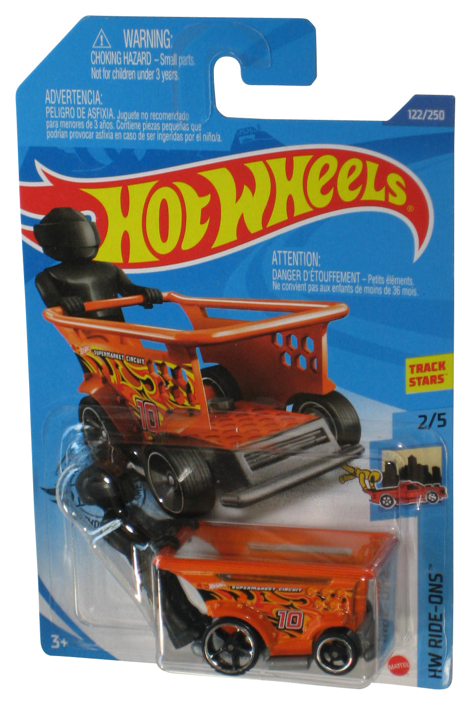 Hot Wheels HW Ride-Ons 2/5 (2018) Orange Aisle Driver Toy Cart w/ Driver 122/250